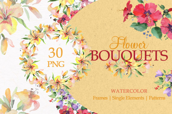 A Bouquet of Morning Blooms Watercolor Png for Real Creative Projects