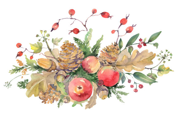 Autumn Bouquet Watercolor for Creators and DIY Projects