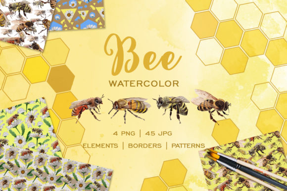 Bee Watercolor Png: Hand-Painted Design Assets for Everyday Creativity