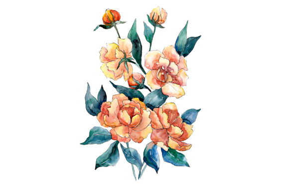 Bouquet of Flowers Dimeter Orange Watercolor PNG: A Versatile Creative Tool for Real Projects