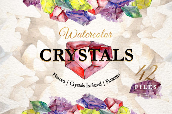 Crystals Watercolor: A Hand-Painted Digital Toolkit for Real Creative Projects