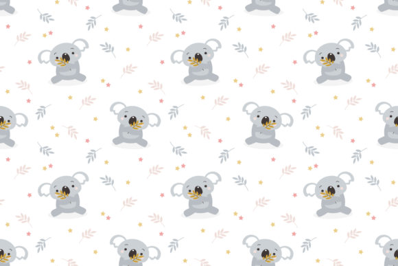 Cute Koala in Autumn Leaves Seamless Pattern Guide