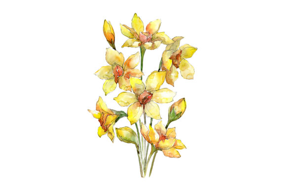 Exploring the Bouquet of Narcissus Yellow Flower Watercolor: A Versatile Digital Asset for Creative Projects