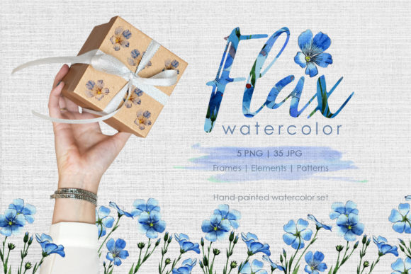 Flax Blue Watercolor: A Practical Review of the 40-File Design Pack