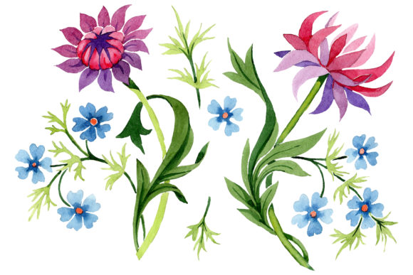 Floral Classic Watercolor Ornament for Creative Projects