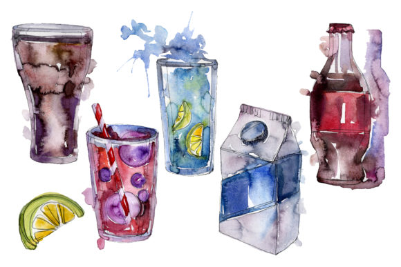 Gin Drinks Watercolor