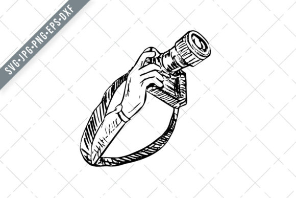 Hand Holding Up a DSLR Camera Illustration for Design Projects