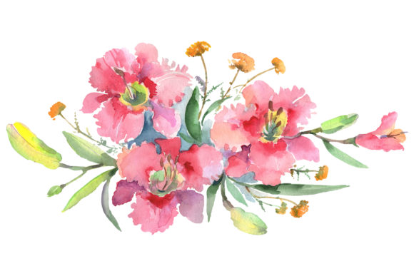 Imperial Bouquet Watercolor: A Hand-Painted Collection for Creative Projects