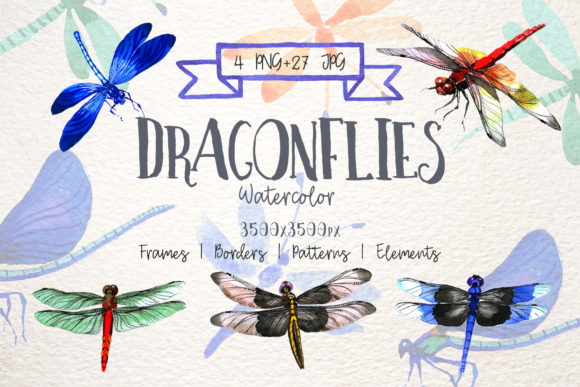 Insect Dragonfly PNG Watercolor Set: A Complete Resource for Creative DIY Projects and Digital Design