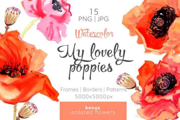 Practical Review: My Lovely Poppies PNG Watercolor Set for Creative Projects