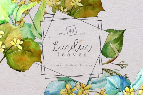 Watercolor Linden Leaves PNG Set: A Versatile Resource for Creative Projects