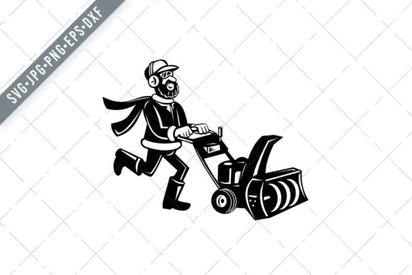 Why a Man Pushing a Snow Blower Illustration Belongs in Your Creative Toolkit